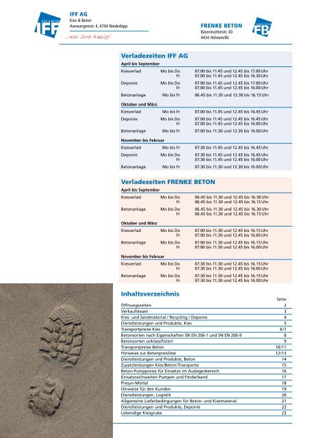 Preisliste 2012 - IFF AG