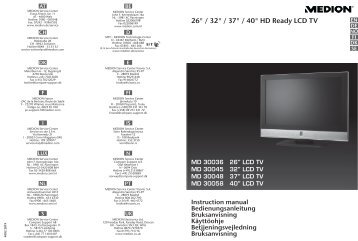 26" / 32" / 37" / 40" HD Ready LCD TV - Medion
