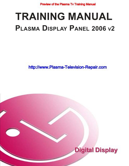 TRAINING MANUAL - Plasma TV Repair Information