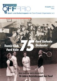 76 Jahre Betriebssport bei Ford - Ford-Freizeit-Organisation eV