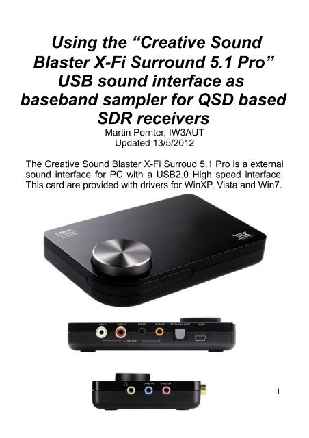 Using the “Creative Sound Blaster X-Fi Surround 5.1 Pro ... - rf system