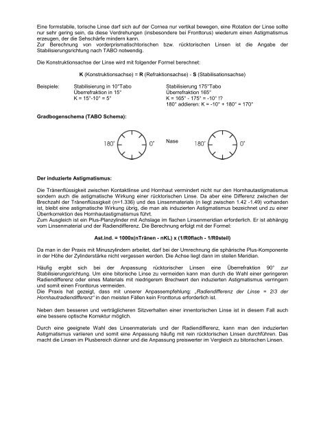 formstabile Einstärkenlinsen - TECHNO-LENS Deutschland GmbH