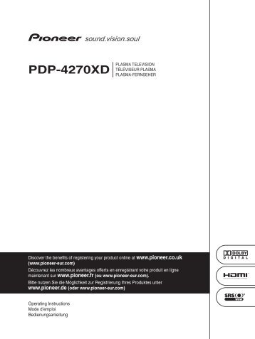 PDP-4270XD - Pioneer Europe - Service and Parts Supply website