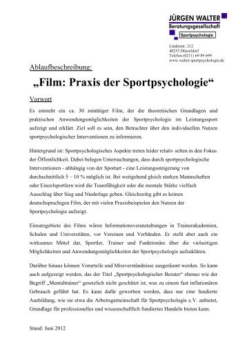 „Film: Praxis der Sportpsychologie“ - Walter - Sportpsychologie