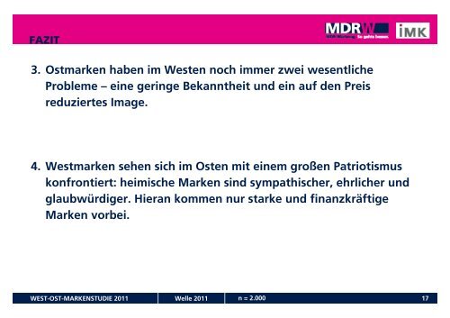 WEST-OST-MARKENSTUDIE 2011 -  MDR-Werbung