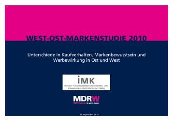 WEST-OST-MARKENSTUDIE 2010 - MDR-Werbung