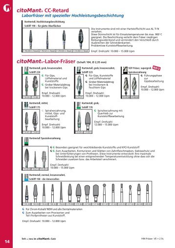 citoMant®-Labor-Fräser (Schaft 104, Ø 2,35 mm) - MDS-Dental