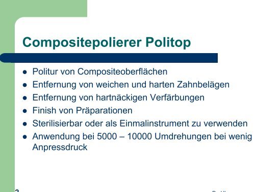 Politop - detaillierte Anwendungsbeschreibung von Dr. Horst ...
