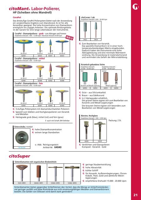 Schleifer-Sortiment aus dem Katalog - MDS-Dental