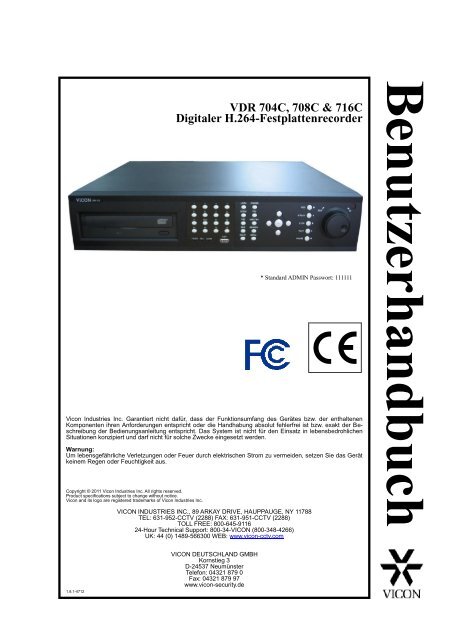 VDR 704C, 708C &amp; 716C Digitaler H.264-Festplattenrecorder