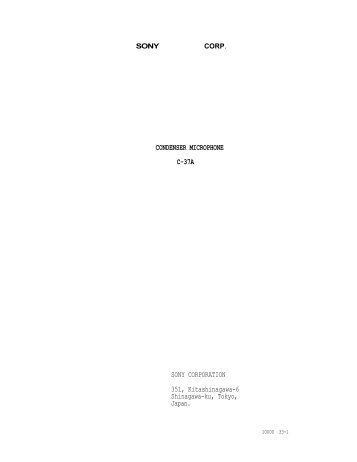 Sony C-37A microphone manual (pdf) - dvq.com