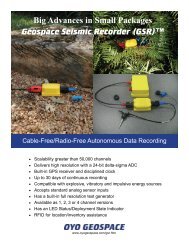 Big Advances in Small Packages Geospace Seismic Recorder (GSR ...