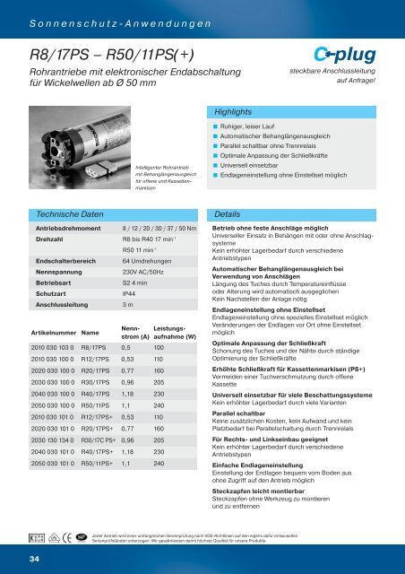 Rohrantriebe und mechanisches Zubehör - BECKER Antriebe ...