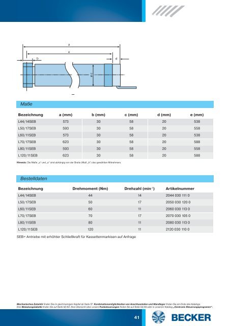 Rohrantriebe und mechanisches Zubehör - BECKER Antriebe ...