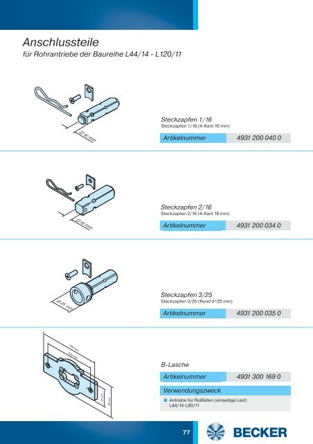 Rohrantriebe und mechanisches Zubehör - BECKER Antriebe ...