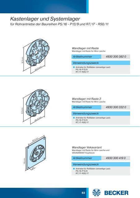 Rohrantriebe und mechanisches Zubehör - BECKER Antriebe ...