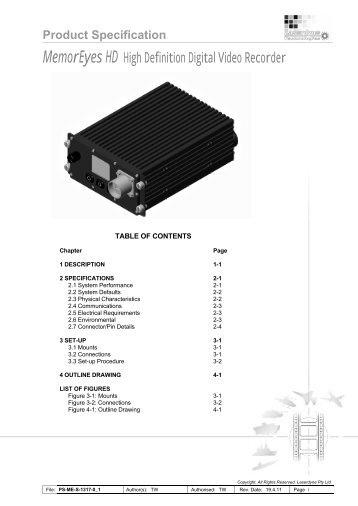 MemorEyes HD High Definition Digital Video Recorder