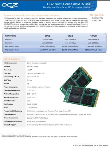OCZ Nocti Series mSATA SSD - OCZ Technology