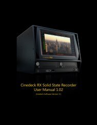 Cinedeck RX Solid State Recorder User Manual 1.02