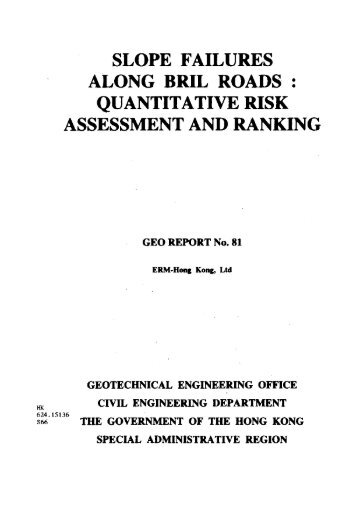 SLOPE FAILURES ALONG BRIL ROADS : QUANTITATIVE RISK ...