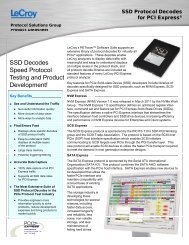 PCI Express SSD/Drive Decode Support Datasheet - Teledyne LeCroy