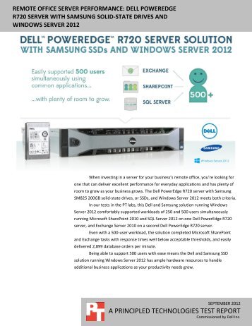 Remote office server performance: Dell PowerEdge R720 server ...
