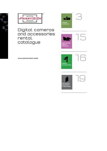 Digital cameras and accessories rental catalogue - Panavision