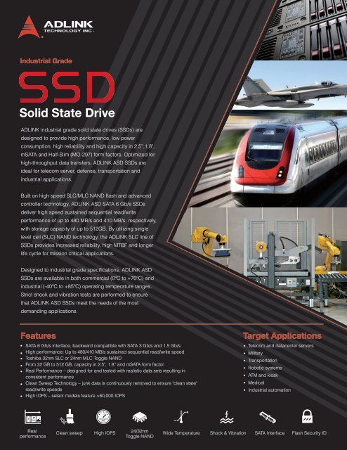 ADLINK Industrial Grade SSD brochure - ADLINK Technology