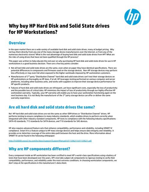 Why buy HP Hard Disk and Solid State HP Z Workstation Reliability