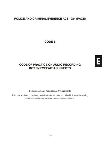 PACE Code E May 2010 (PDF file - 104kb - Home Office