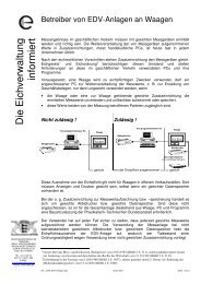 Information für Betreiber von EDV-Anlagen an Waagen - Mess- und ...