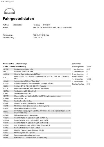 Fahrgestelldaten - bei MAN Truck & Bus Österreich