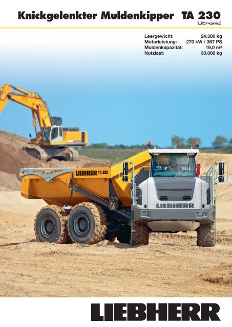 Knickgelenkter Muldenkipper TA 230 - Liebherr