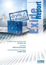 50 Jahre Gel A600 Anwendungen CeMAT 2008 - Exide-Report