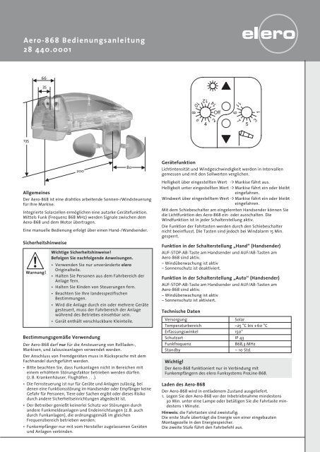 Aero-868 Bedienungsanleitung 28 440.0001