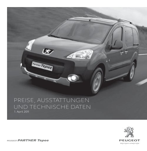 PEUGEOT Partner Tepee - Preisliste