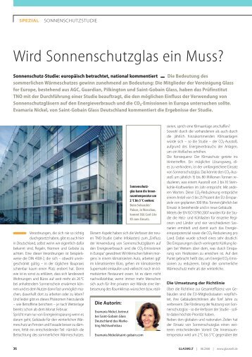 Wird Sonnenschutzglas ein Muss? - Sonnenschutz-info.com