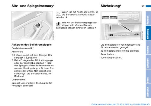 Online Version für Sach-Nr. 01 40 0 158 016 - © 03 ... - BMWPeople.ru