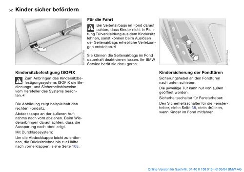 Online Version für Sach-Nr. 01 40 0 158 016 - © 03 ... - BMWPeople.ru