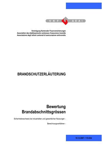 Bewertung Brandabschnittsgrössen - VKF