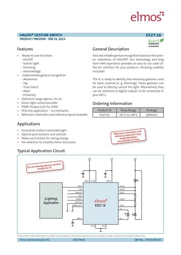 Info Sheet E527.16, HALIOS® gesture switch - Mechaless