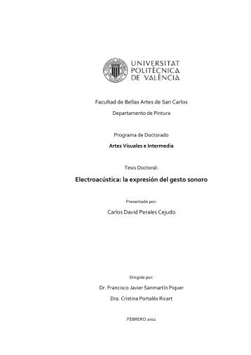 Electroacústica: la expresión del gesto sonoro - RiuNet ...