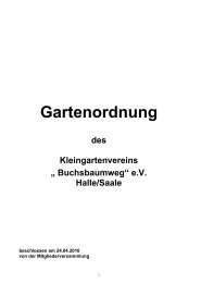 Gartenordnung - Stadtverband der Gartenfreunde Halle/Saale eV