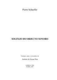 Pierre Schaeffer SOLFEJO DO OBJECTO SONORO - DMU