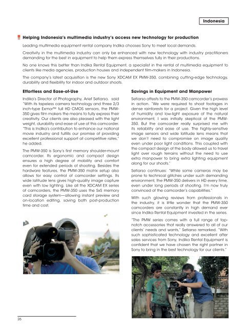 Brochure - Sony Professional Solutions Asia Pacific