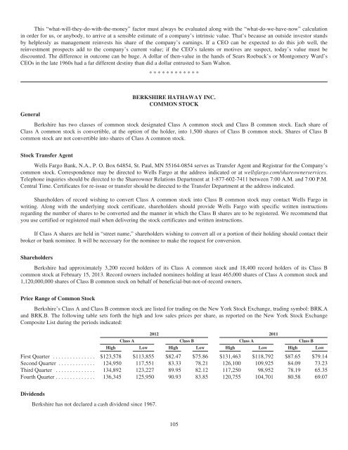 BERKSHIRE HATHAWAY