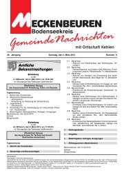 Gemeinde-Nachrichten Meckenbeuren, Nr. 9 vom 02.03.2013