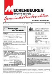 Gemeinde-Nachrichten Meckenbeuren, Nr. 7 vom 16.02.2013