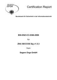 Certification Report BSI-DSZ-CC-0386-2006 - Bundesamt für ...