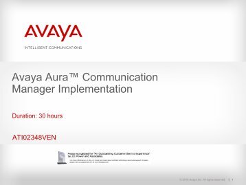 Avaya Aura™ Communication Manager Implementation